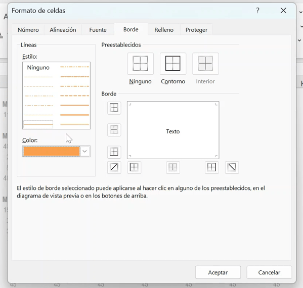 poner borde a celdas de excel