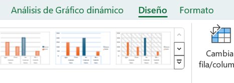 Herramientas de gráfico dinámico en Excel