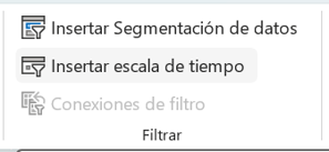 Insertar escala de tiempo en tabla dinámica de Excel