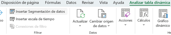 Insertar segmentación de datos en Excel