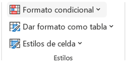 Botón de formato condicional en Excel