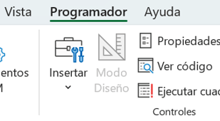 Pestaña Programador en Excel