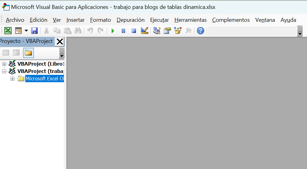 Editor de VBA en Excel