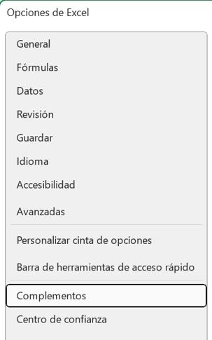 Complementos de Excel
