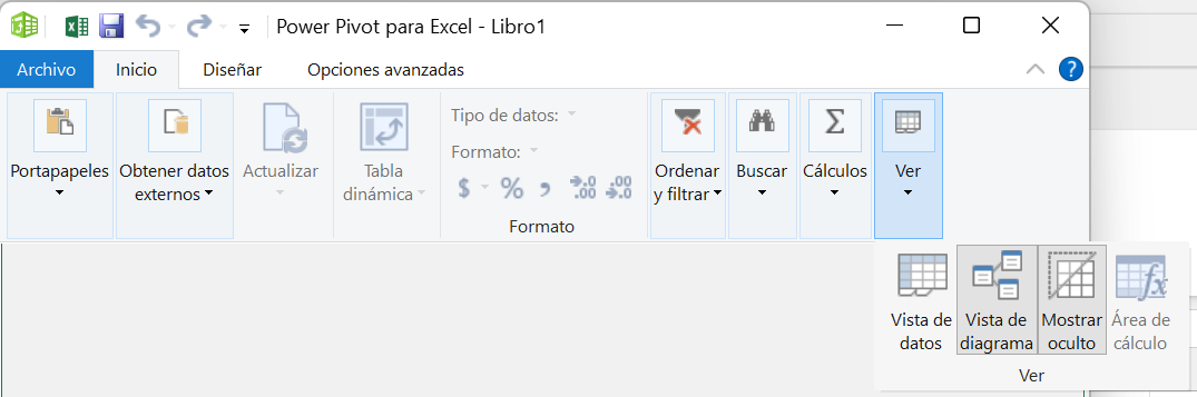 Power Pivot Vista de diagrama