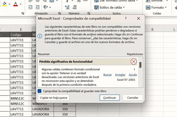 Convertir xlsx a xls en Excel v2