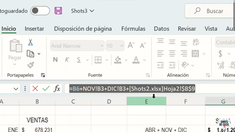 sumando excel