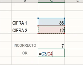 divide en Excel