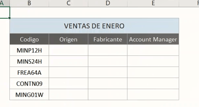 buscarh en Excel