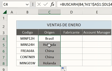buscarh 5 en Excel