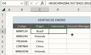 buscarh 6 en Excel