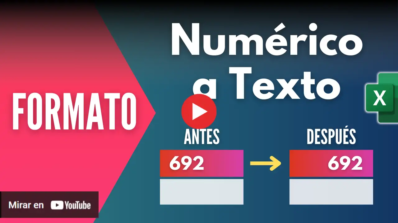 Convertir formato de numero a texto en Excel