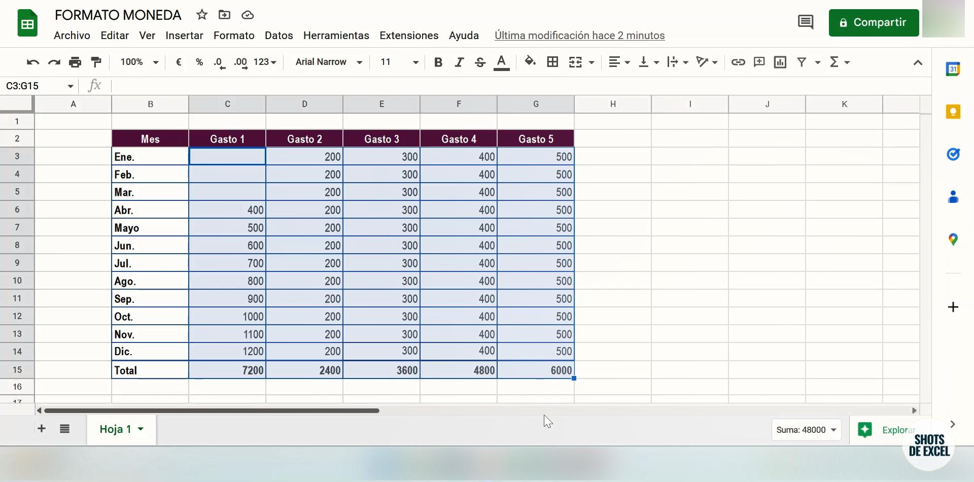 formato moneda en google sheets v1