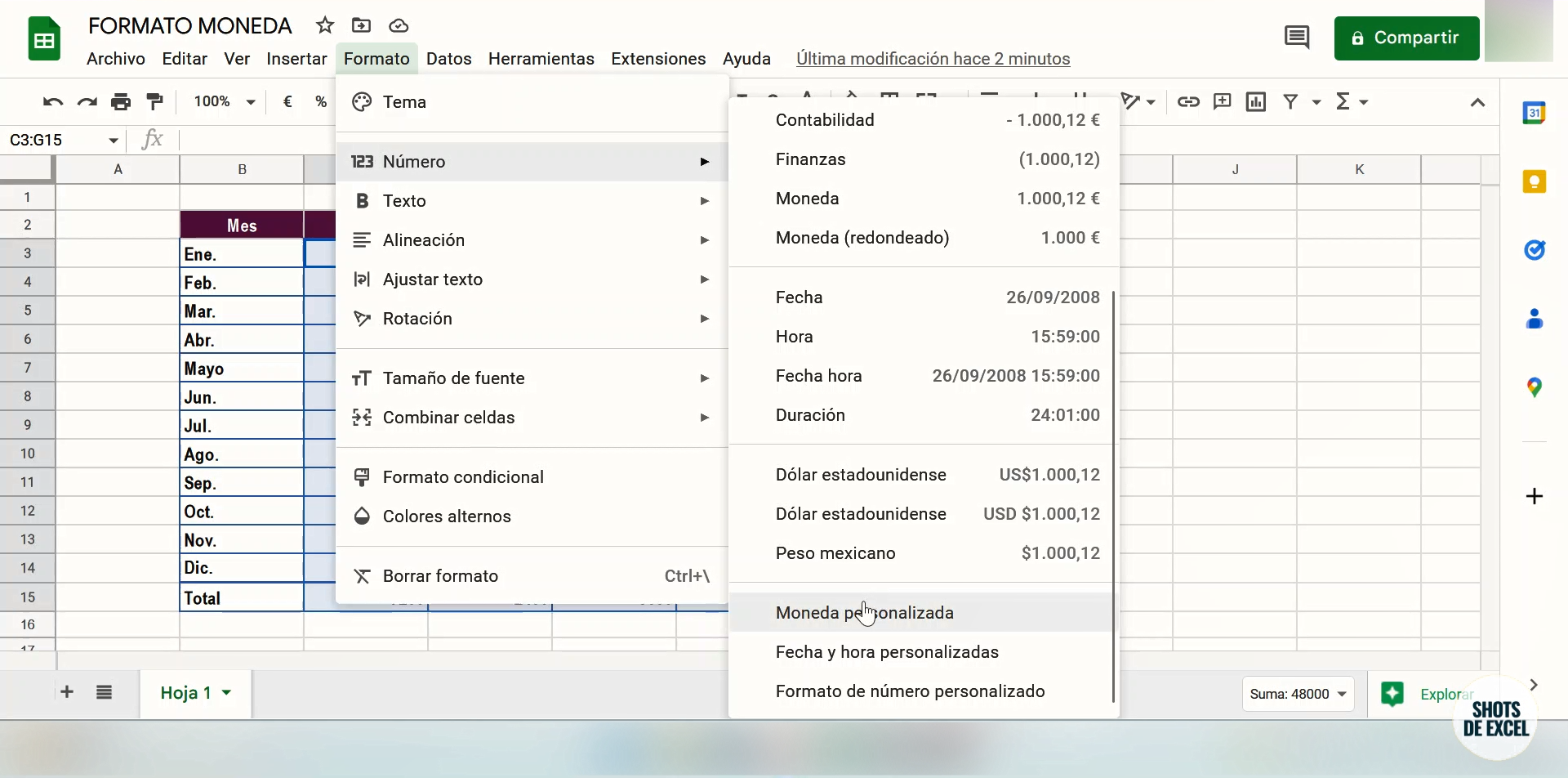 formato moneda en google sheets v2