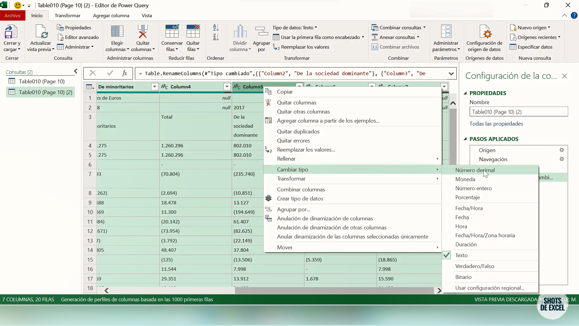 Convertir PDF a Excel v7