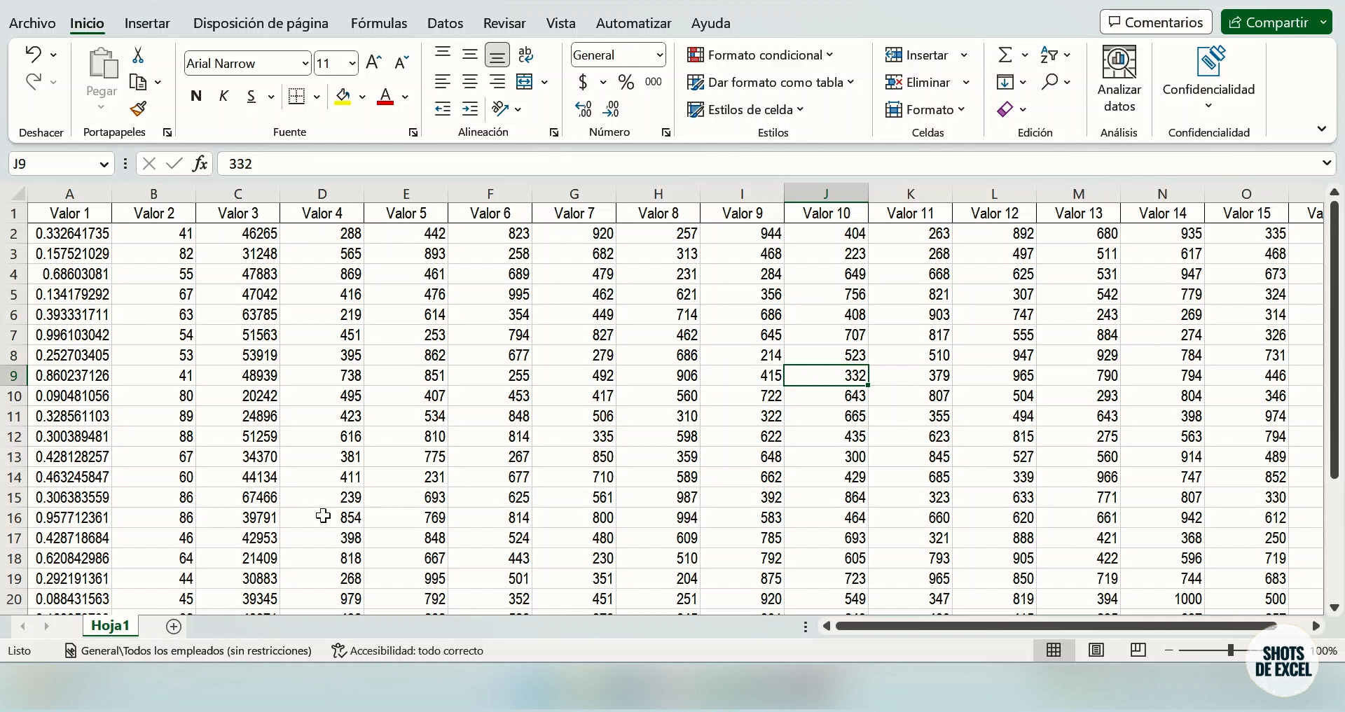 formato de tabla en Excel v1
