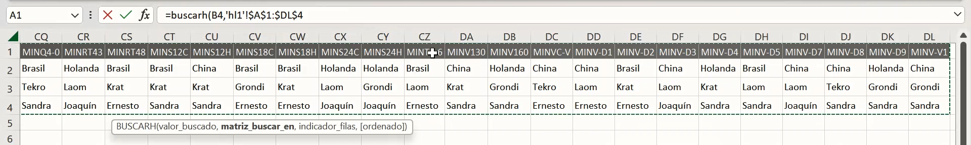 buscarh 3 en Excel